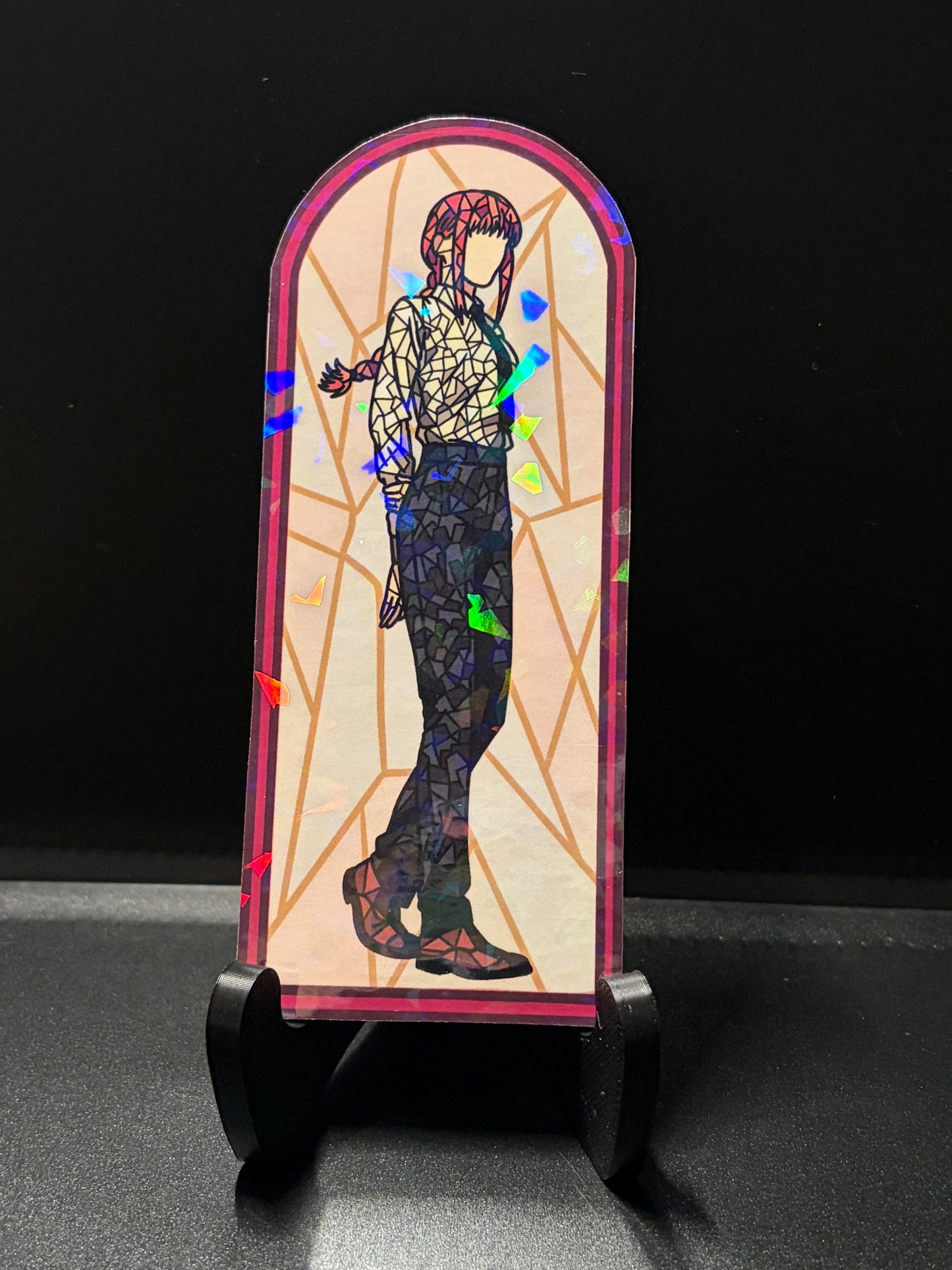 Chainsaw Anime Stained Glass Stickers