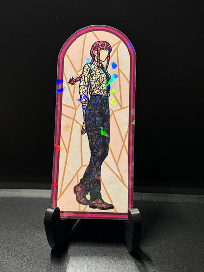 Chainsaw Anime Stained Glass Stickers