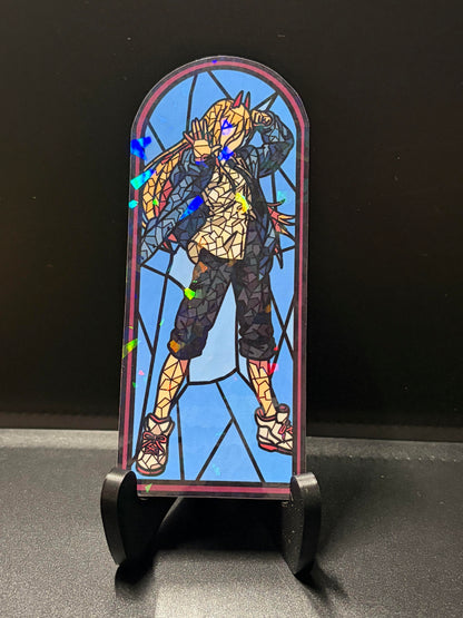 Chainsaw Anime Stained Glass Stickers