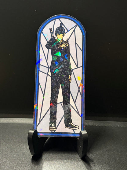 Chainsaw Anime Stained Glass Stickers