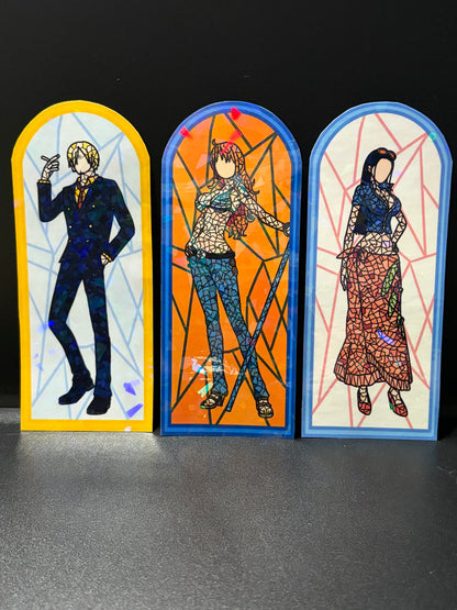 Pirate Anime Stained Glass Stickers